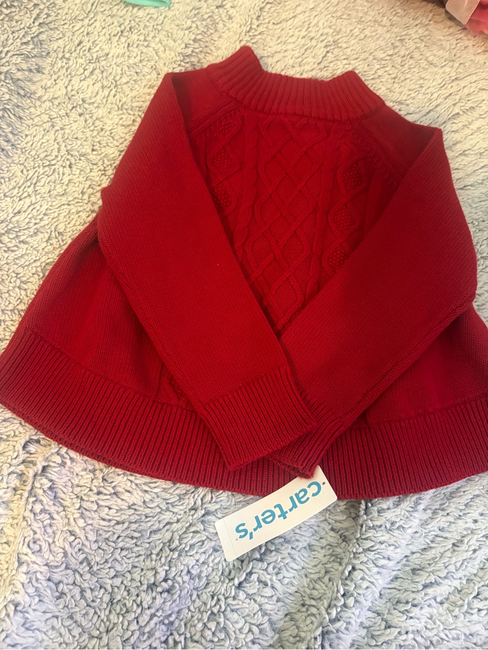 Carter's Red Cable-Knit Turtleneck Sweater